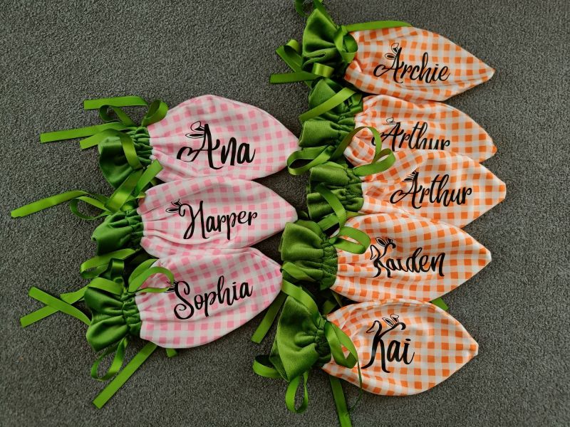Gingham Carrot Pouch