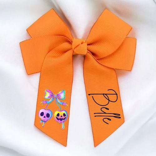 Orange 4" Clip Bow