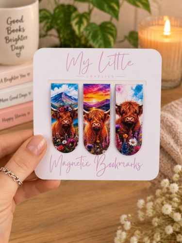 Highland Cow Magnetic Bookmarks Set Of 3