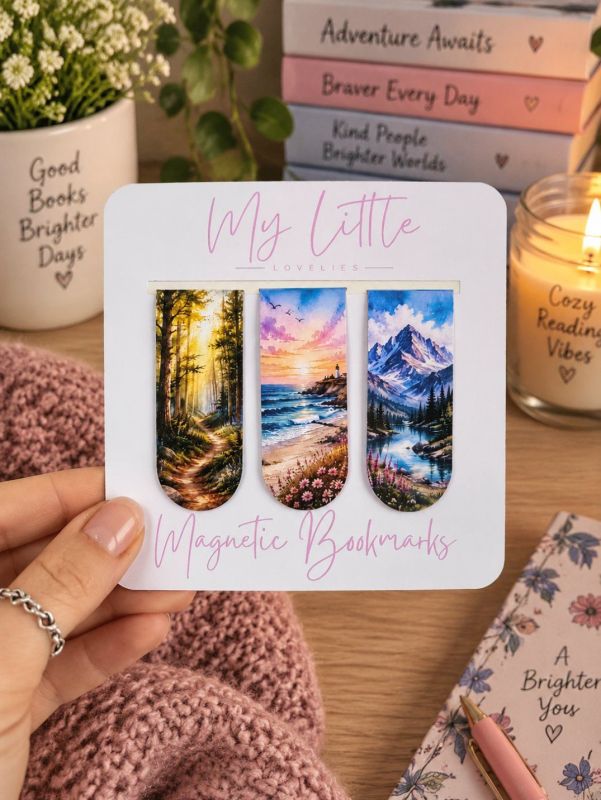 Scenic Magnetic Bookmarks Set Of 3