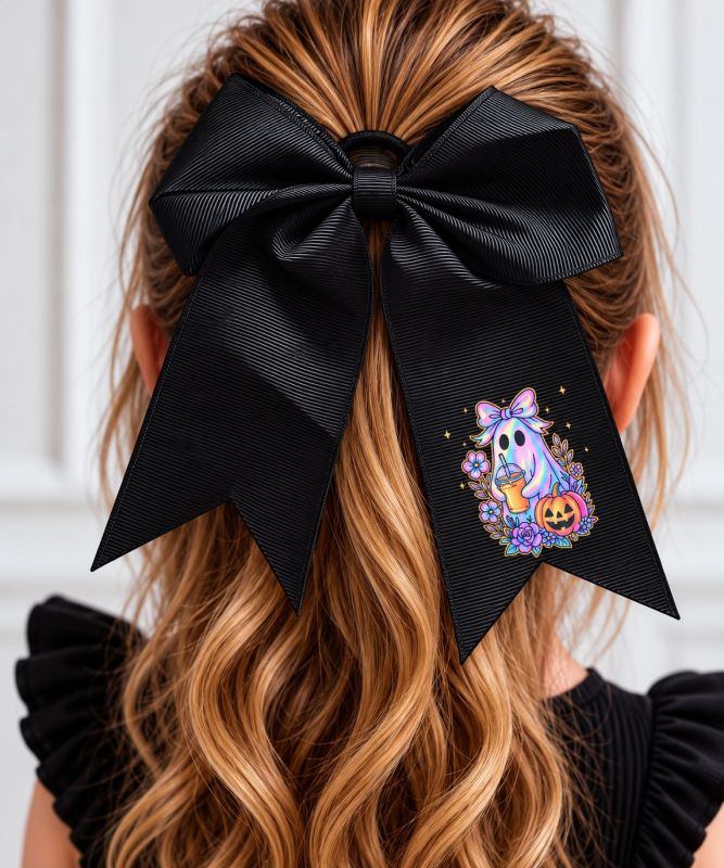 Halloween Black 7" Bobble Bow