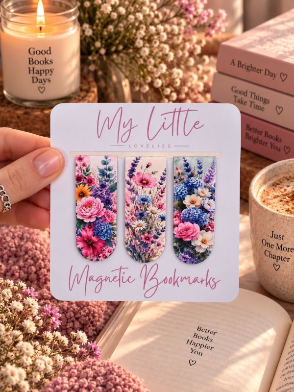 Floral Magnetic Bookmarks Set Of 3