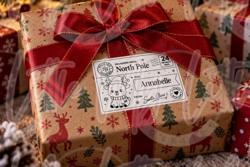 Christmas Shipping Labels Set of 15 3"x2"